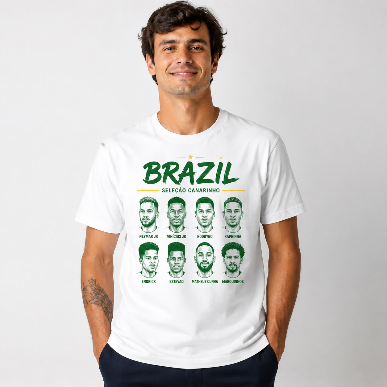Brazilian Player Pure Cotton T-Shirt – Limited-Time Offer