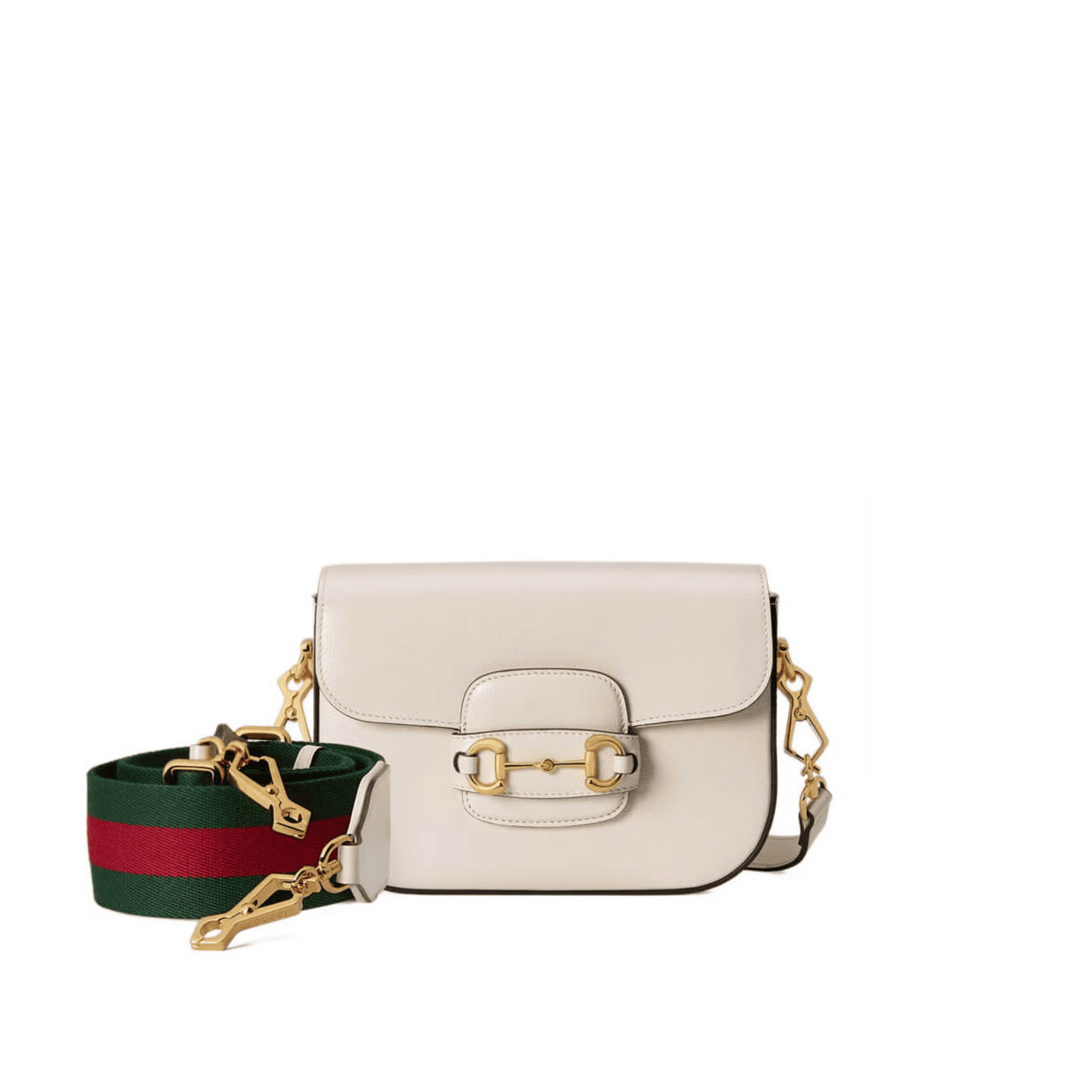 Gucci Horsebit 1955 Mini Bag in White Leather 20.5cm/8.1in