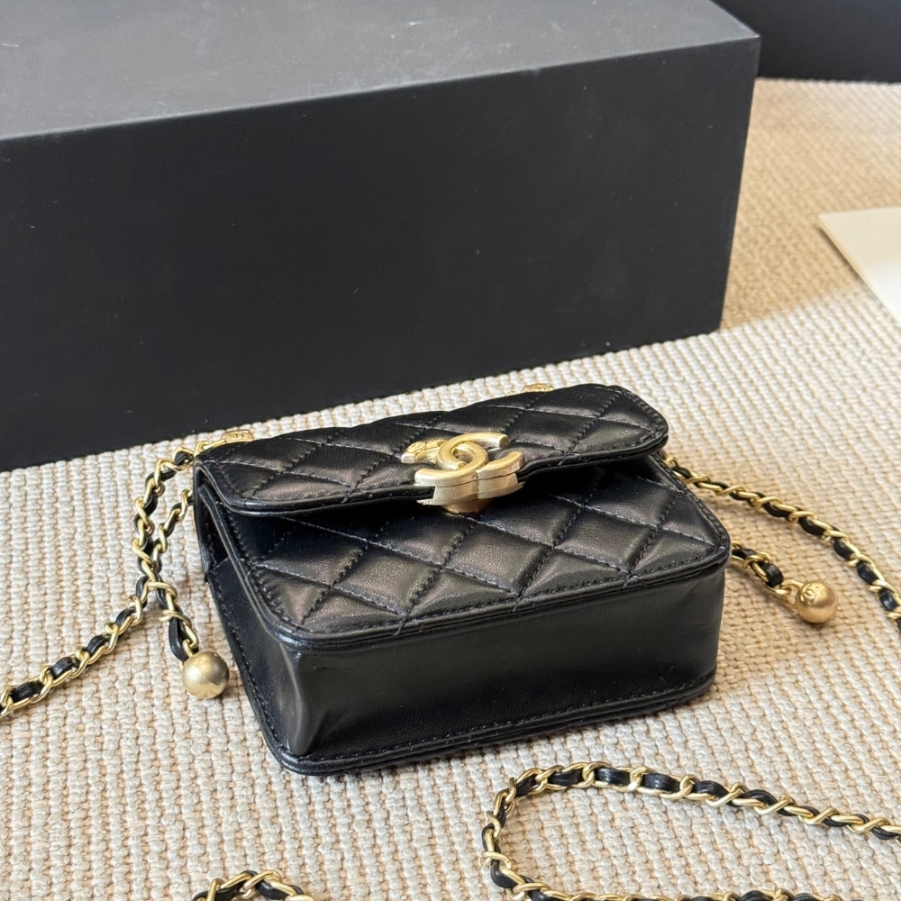 Chanel 21a Mini Flap Coin Purse With Chain Black 12cm Ap2290 B06092 94305