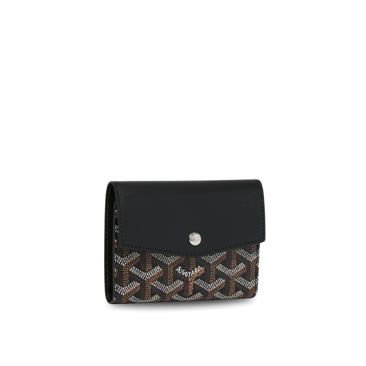 Goyard Saint-Gabriel Wallet 12 Cm Black Calfskin And Goyardine Canvas