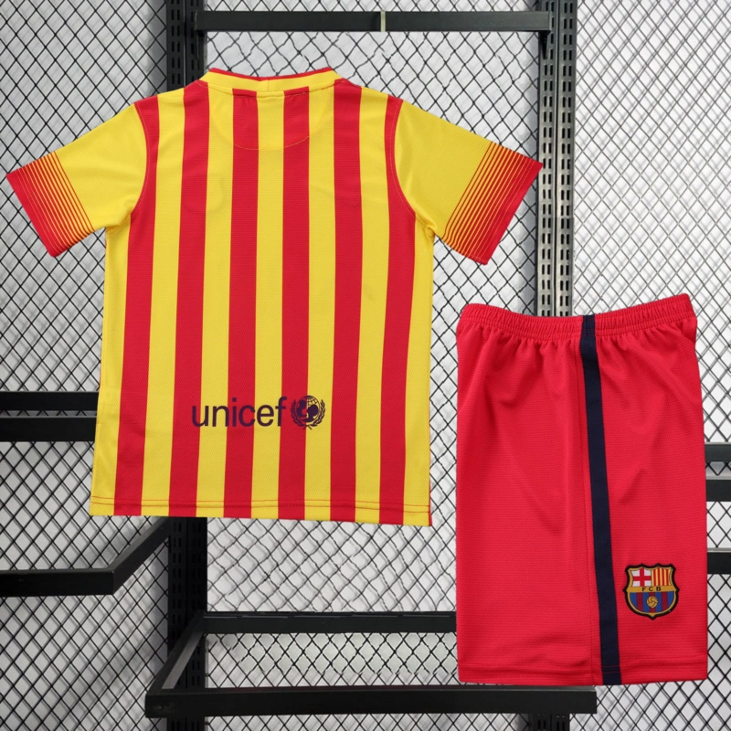 Retro KIDS 2013-14 KIDS Barcelona away MESSI PIQUE XAVI A.INISTA PUYOL Football jersey retro