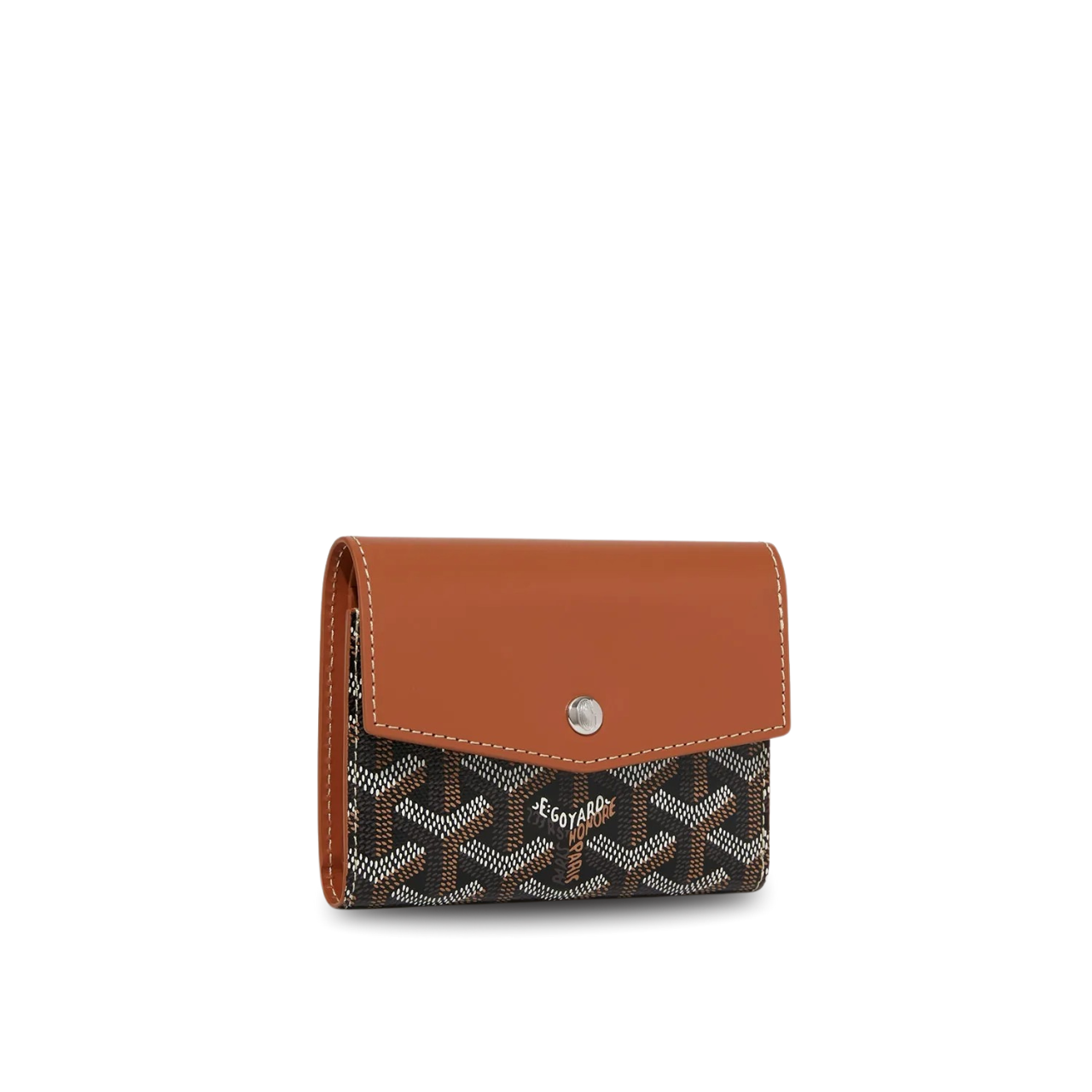 Goyard Saint-Gabriel Wallet 12 Cm Tan Calfskin And Black Goyardine Canvas