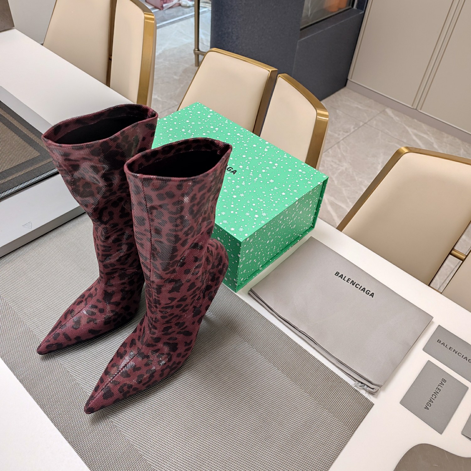 Balenciaga pointed high-heeled elastic boots