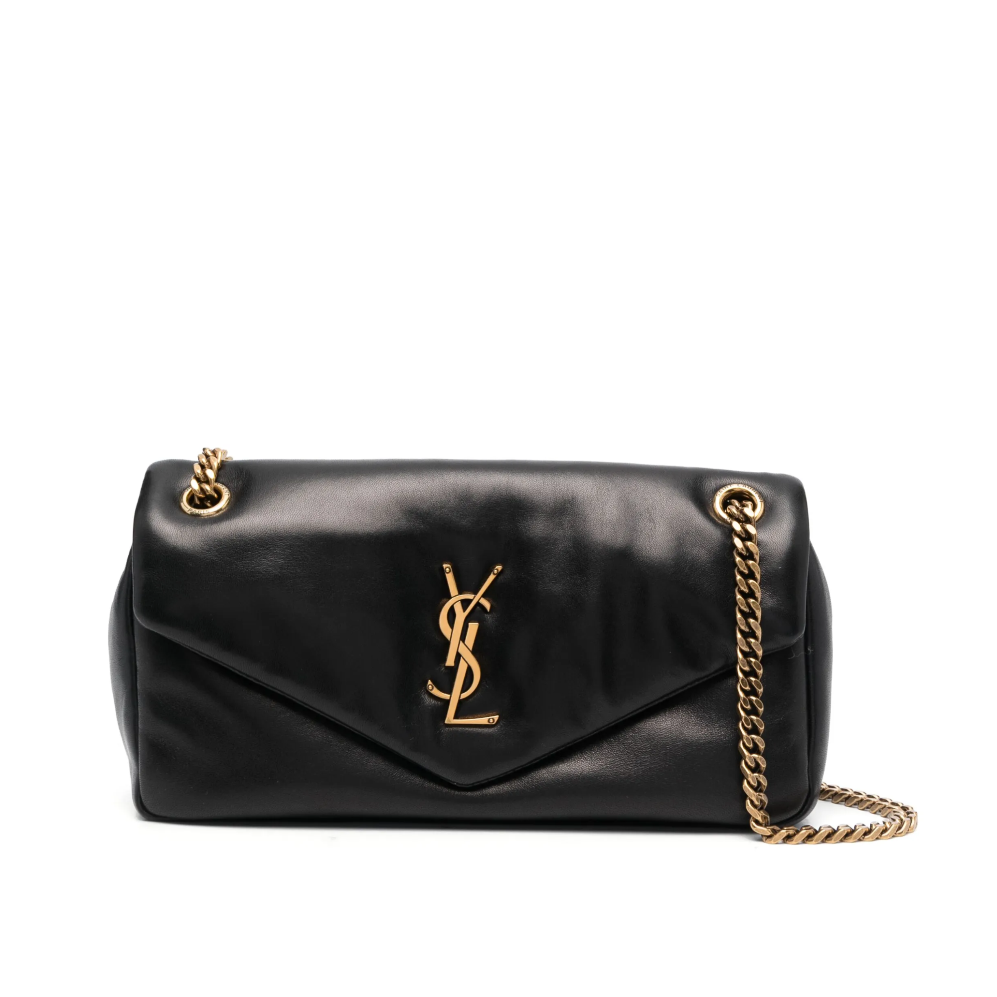 Saint Laurent Calypso Small In Plunged Black 27Cm