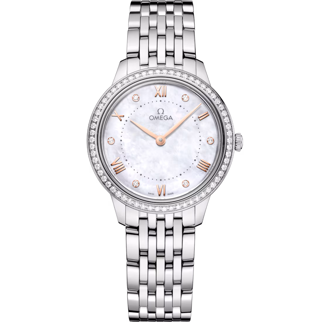 Omega De Ville Prestige, Stainless Steel and Diamond-set, 30mm Quartz 434.15.30.60.55.001