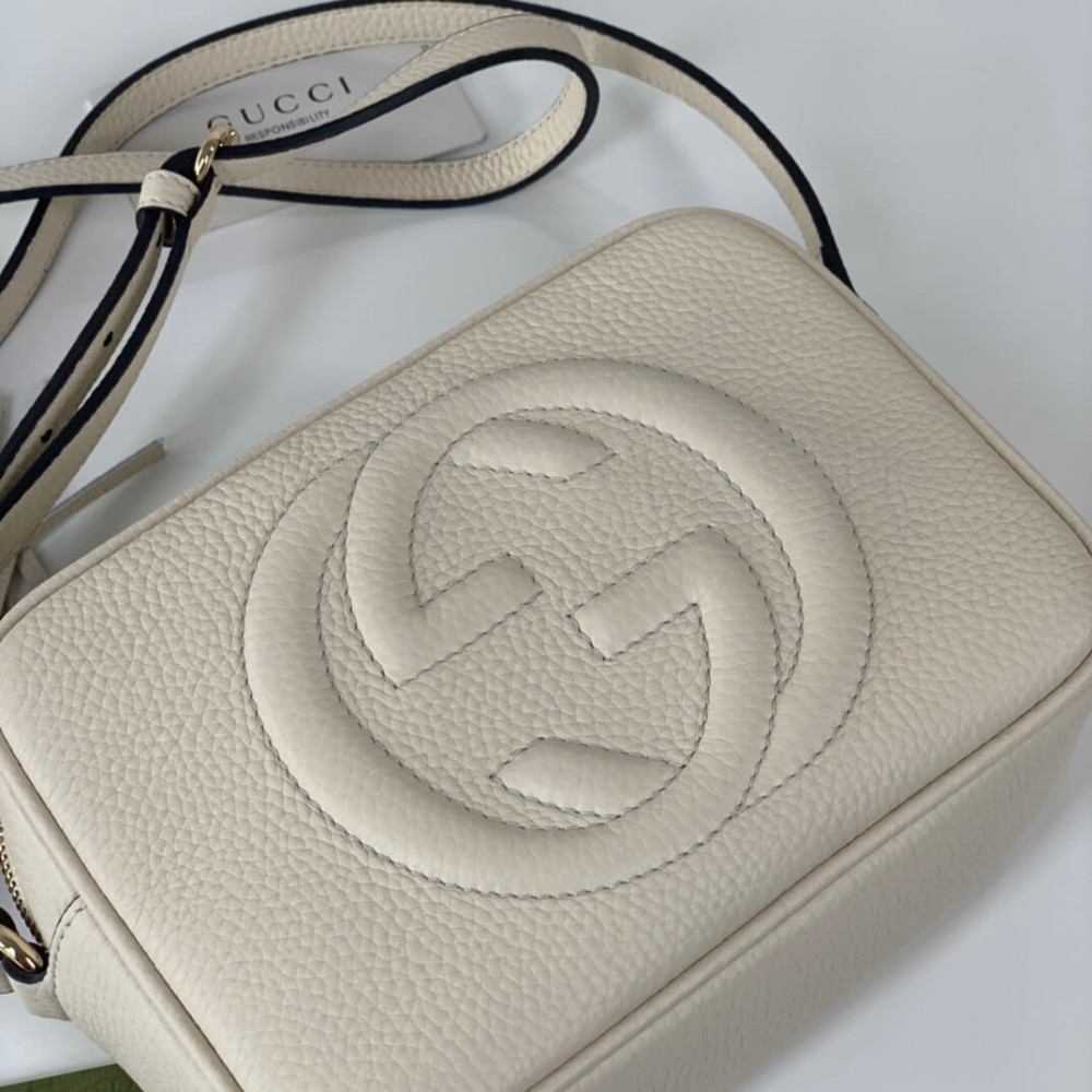 Gucci Soho Small Leather Disco Bag White