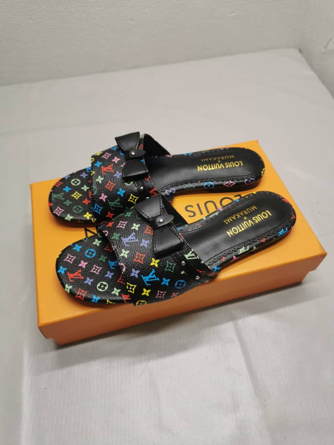Louis Vuitton X Takashi Murakami 6am Flat Mule Black