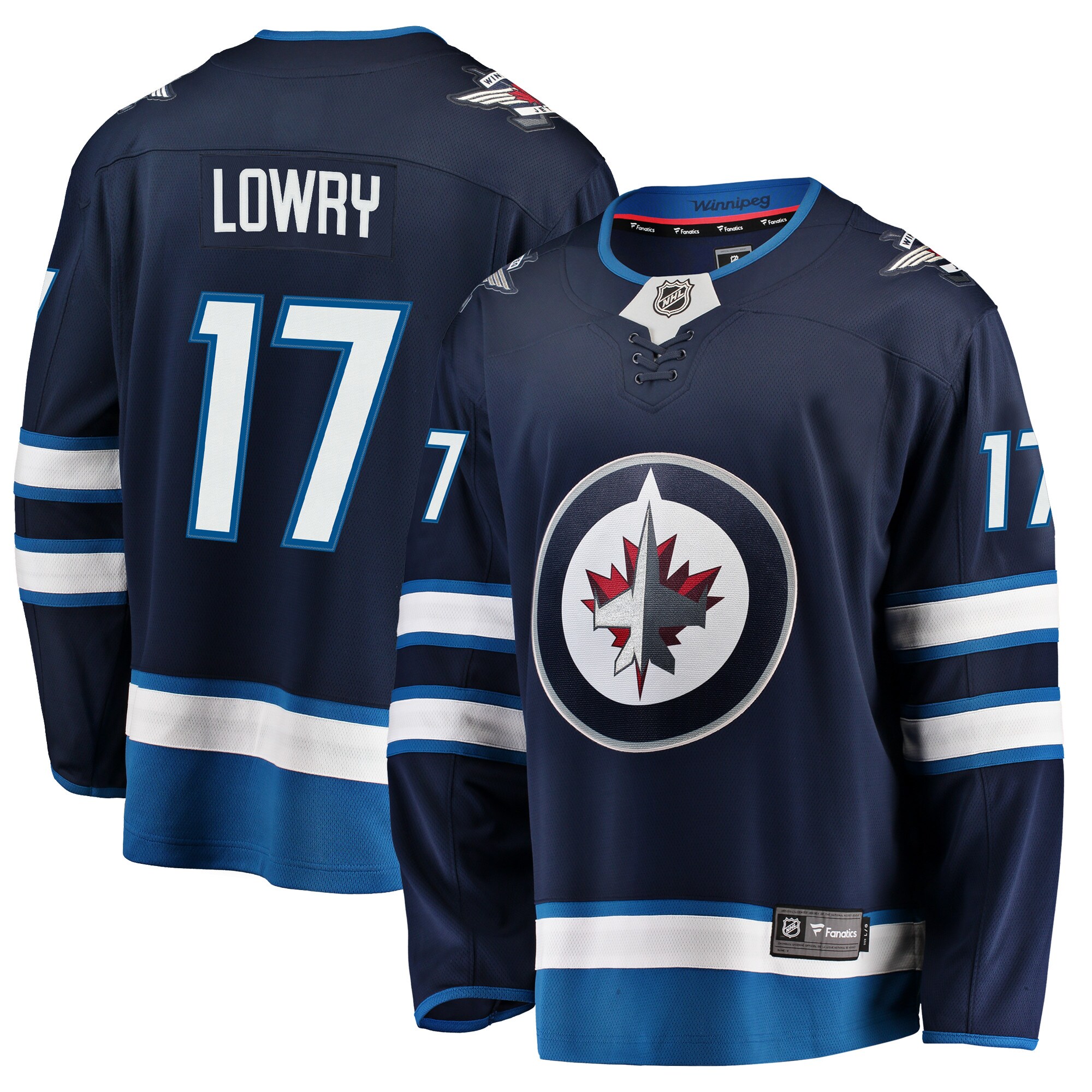 Adam Lowry Winnipeg Jets Fanatics Breakaway Replica Jersey – Navy