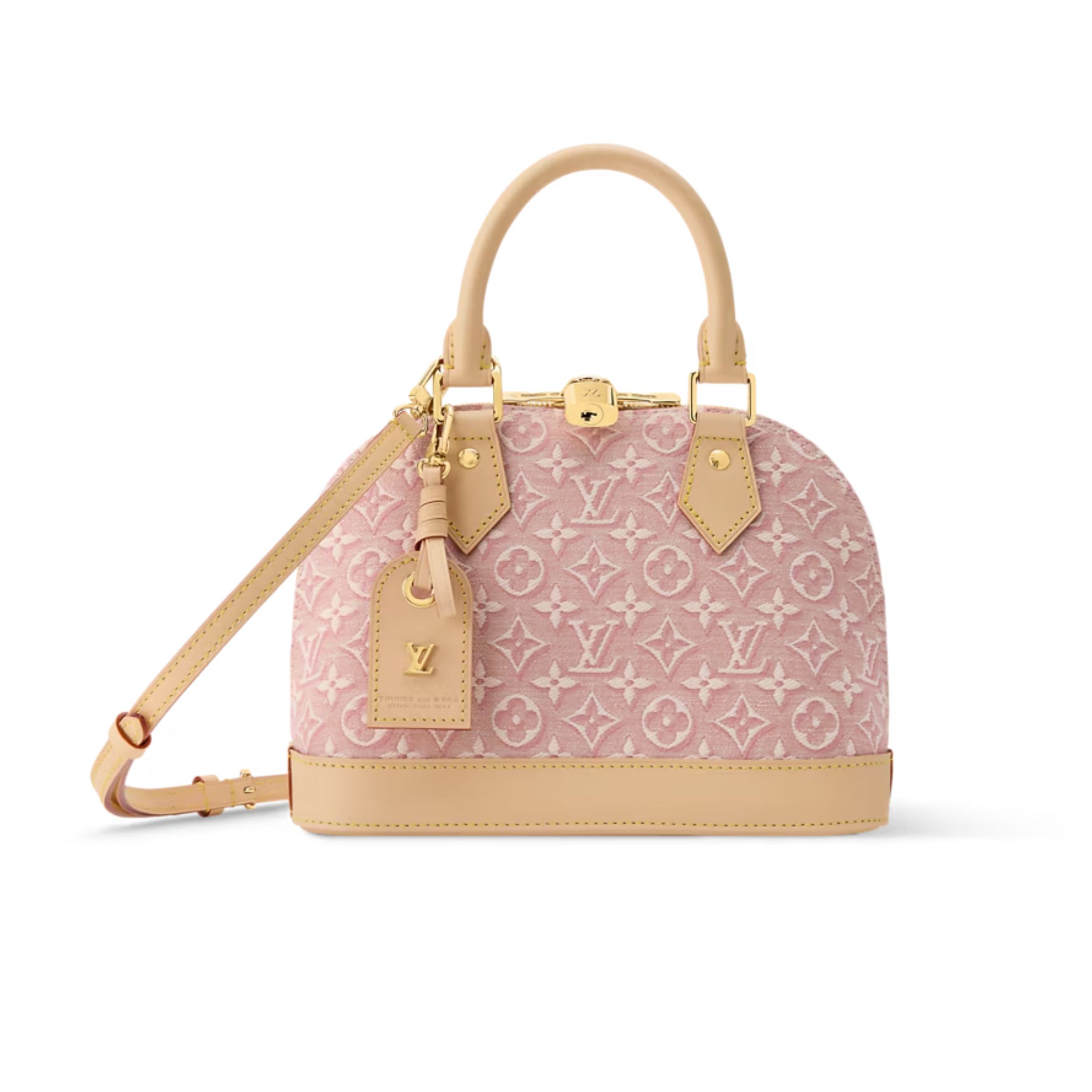 Louis Vuitton Alma BB Monogram Emblème Rose Ruban Color 23.5cm M2A378
