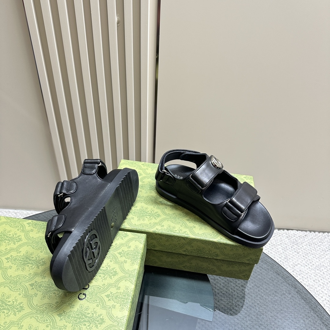 Gucci Double G Sandal Black 771578 Bko00 1000