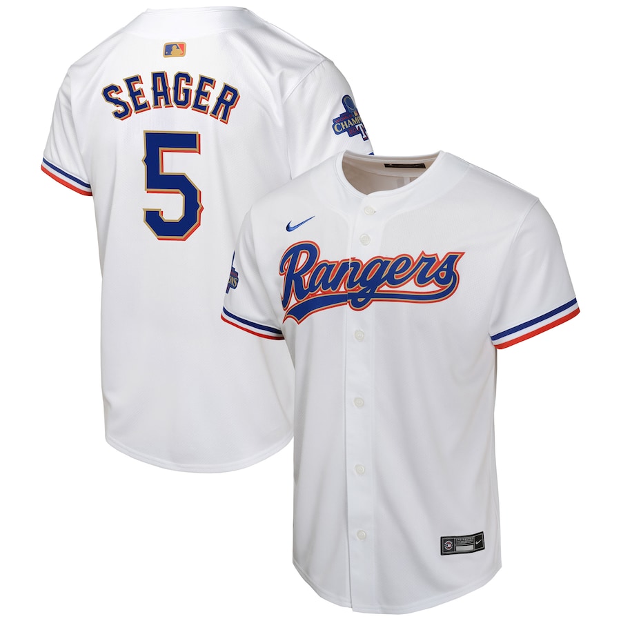 Corey Seager Texas Rangers Youth 2024 Gold Collection Limited Player Jersey  White