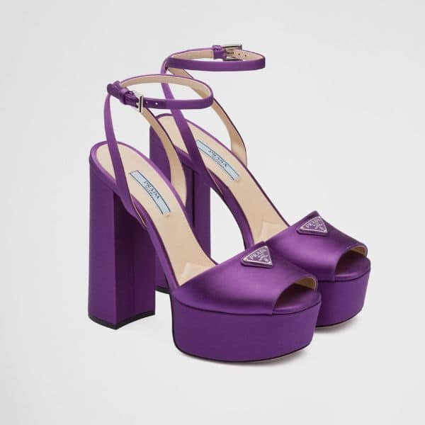 Prada High-Heeled Satin Sandals Violet 1Xp48B049F0030F135