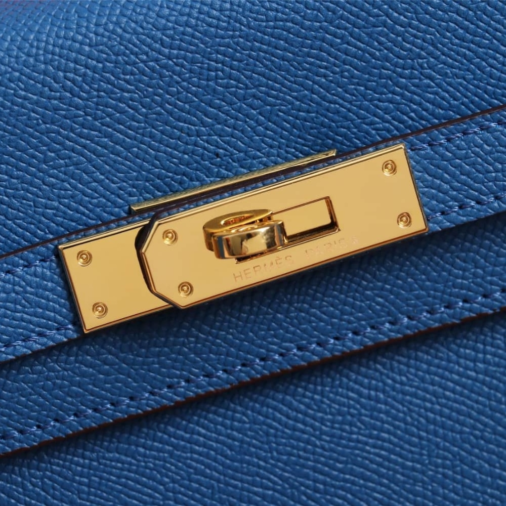 Hermès Kelly Sellier 25 Epsom Gold Hardware Dark Blue 25Cm