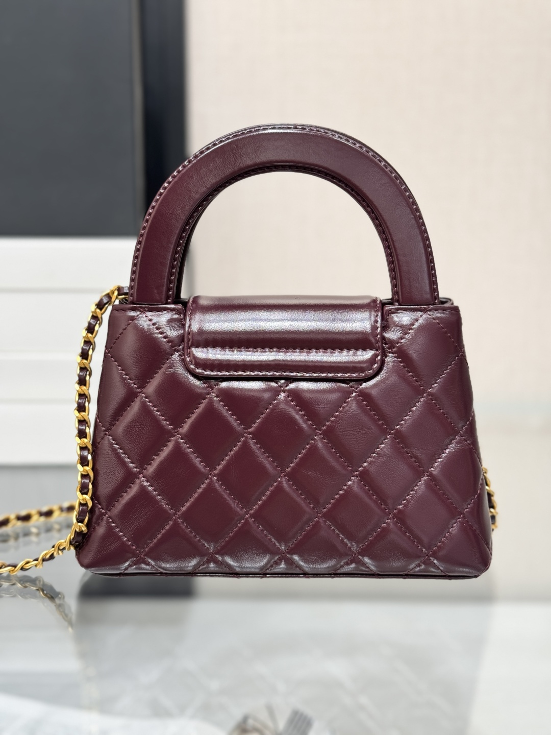 Mini Kelly Bag with Handle（Burgundy）