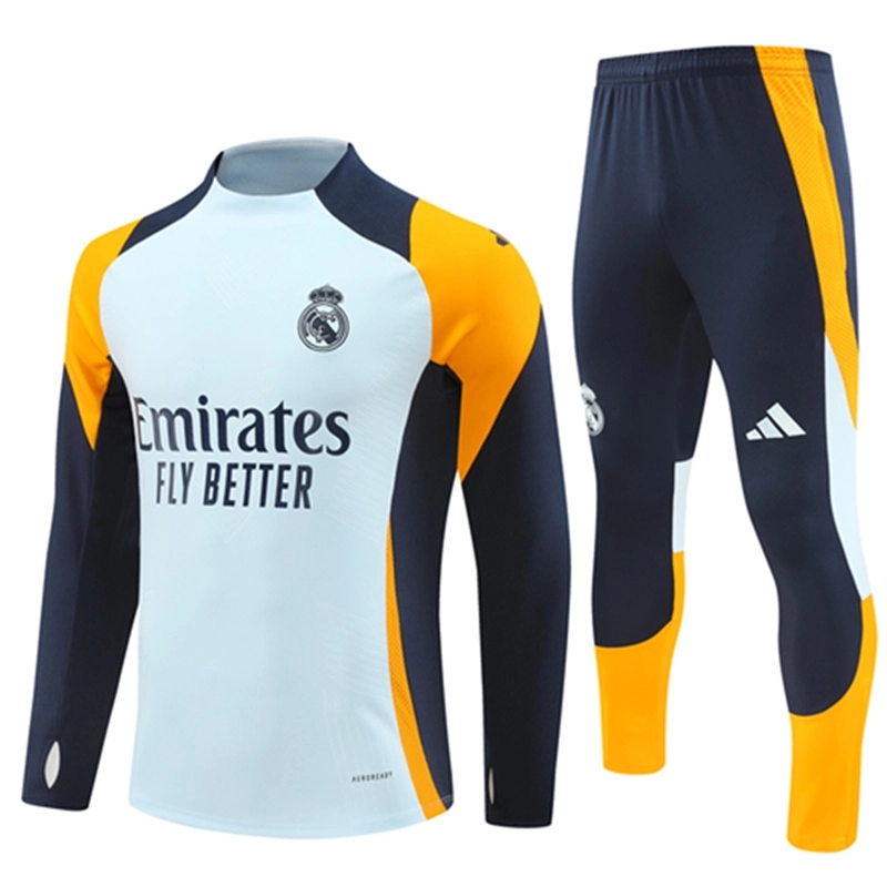 2024-25 Real Madrid Light Blue Long Sleeve Training Suit