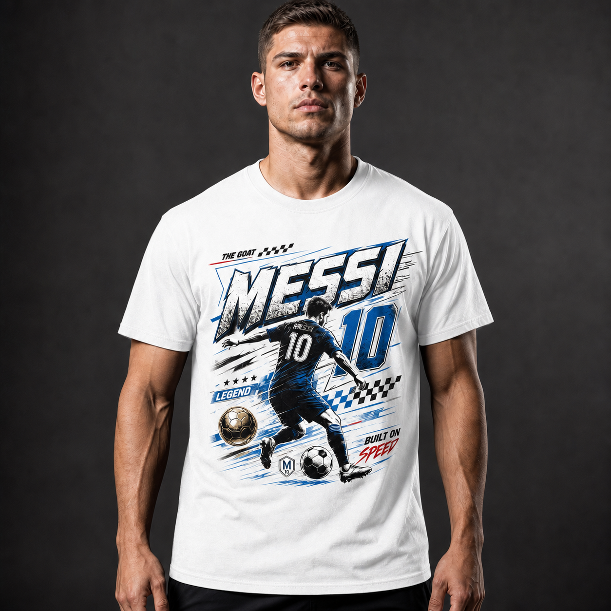 Messi World Cup Printed T-Shirt Unisex Loose Fit T-Shirt 100% Cotton Soft Comfortable Summer Casual Printed Top