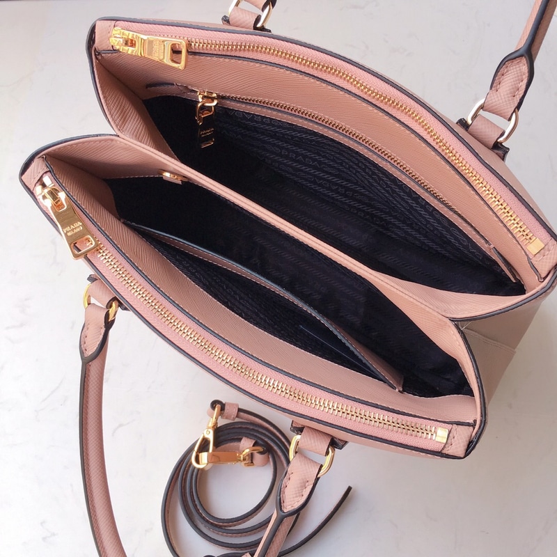 Prada Large Galleria Saffiano Leather Bag In Cameo