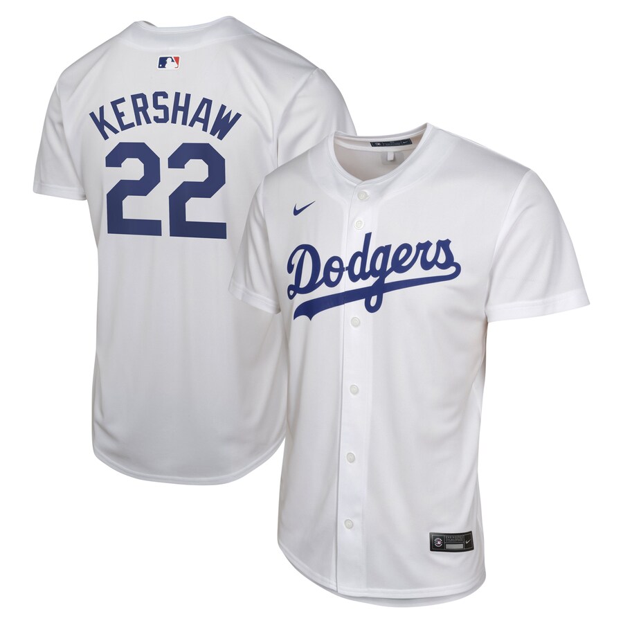 Clayton Kershaw Los Angeles Dodgers Youth Home Player Game Jersey White