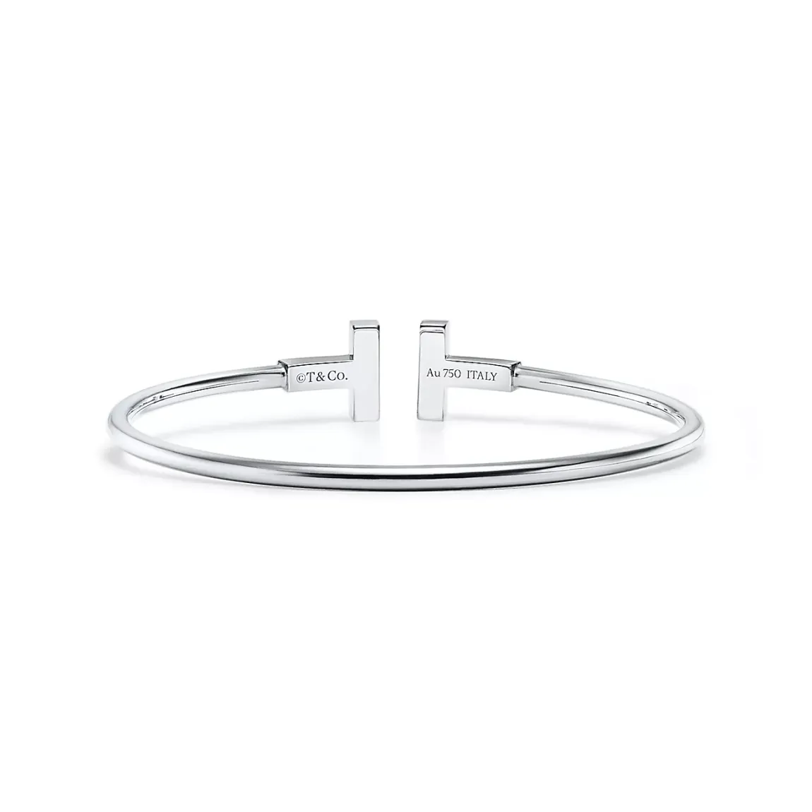 Tiffany Diamond and Turquoise Wire Bracelet in White Gold
