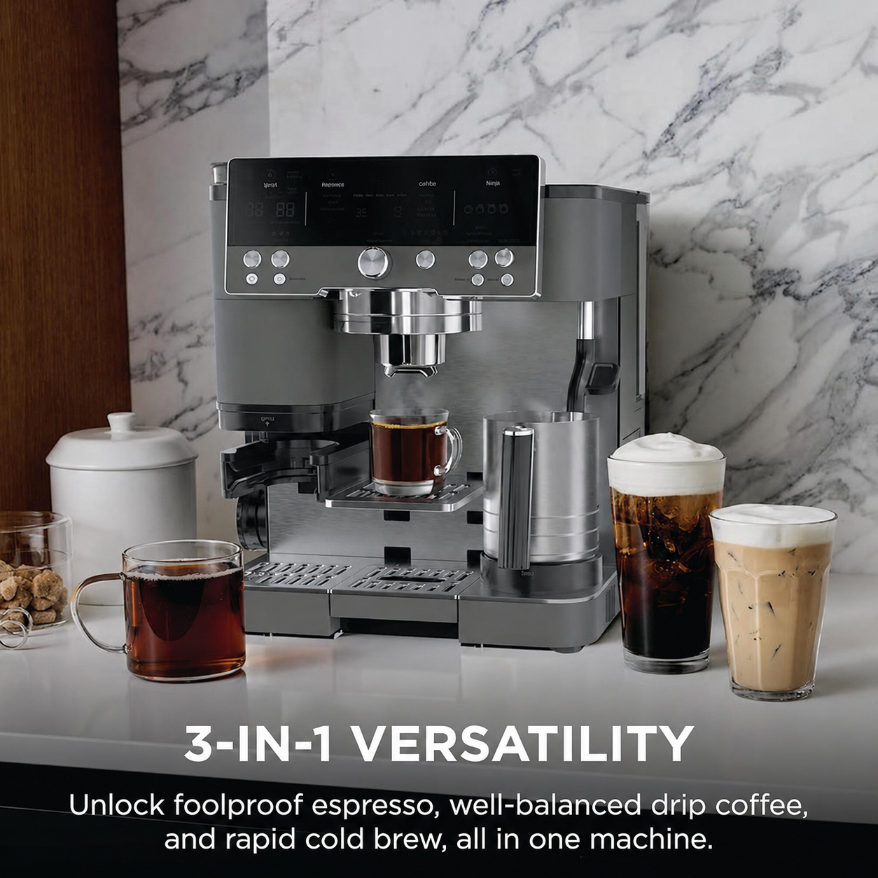 🔥Clearance Sale🔥Luxe Café Premier 3-in-1 Espresso Machine – Espresso, Drip Coffee & Cold Brew