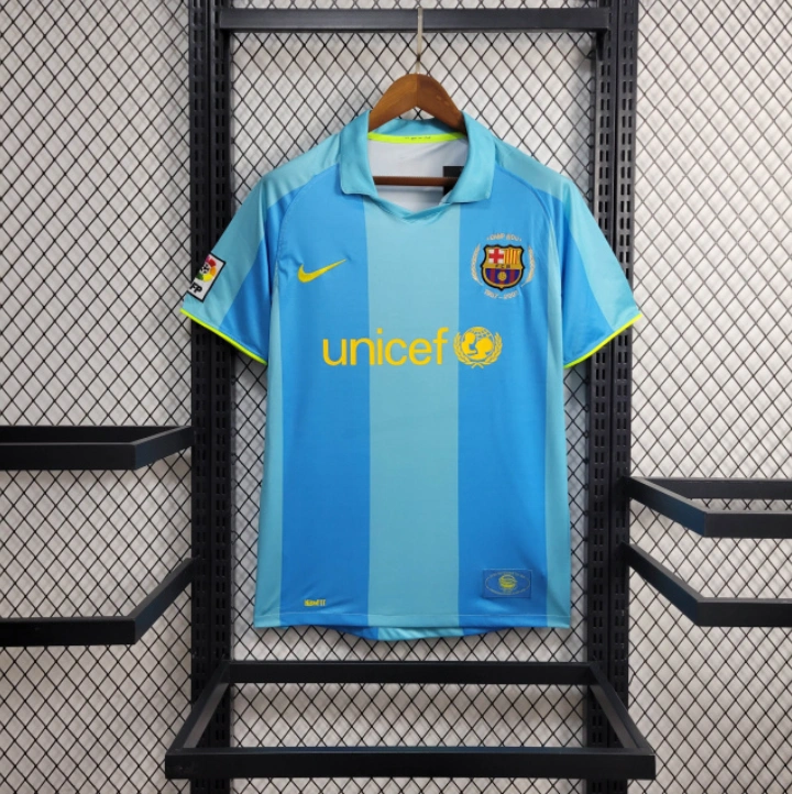 Retro 2007-08 Barcelona away MESSI RONALDINHO ETO'O XAVI A.INISTA HENRY Football jersey retro