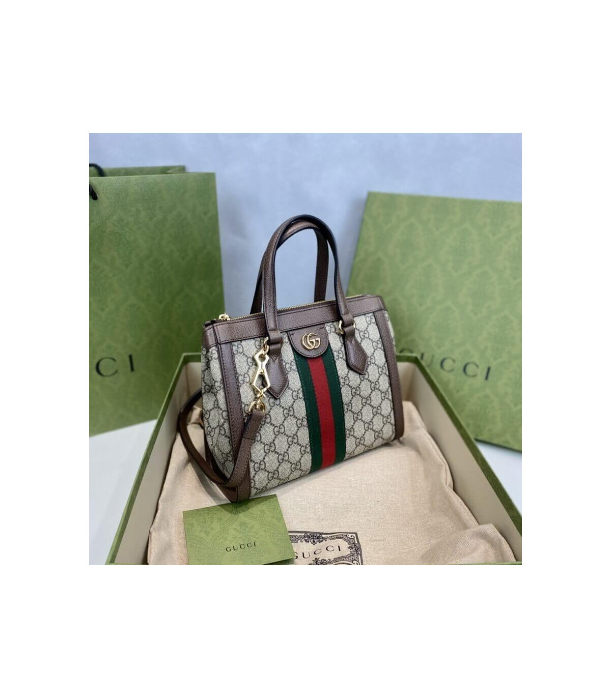 Gucci Ophidia GG Supreme Small Top Handle Tote Bag 24cm/9.4in