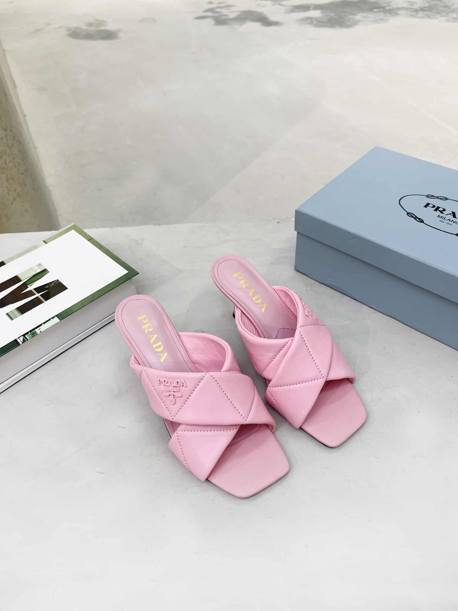Prada Quilted Leather Mule Pink