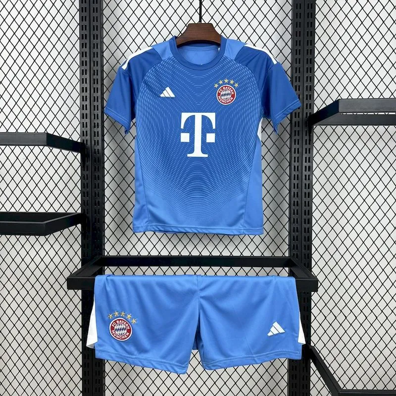 2025-26 Bayern Munchen Green Goalkeeper Kids Football jersey