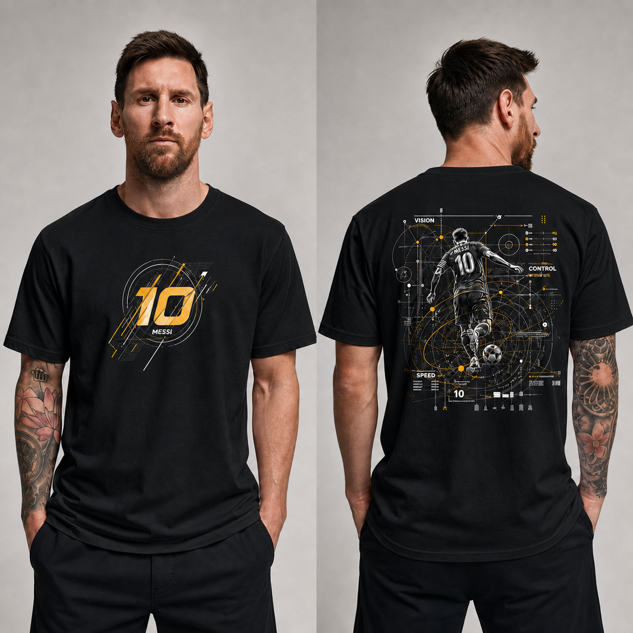 Messi World Cup Printed T-Shirt Unisex Loose Fit T-Shirt 100% Cotton Soft Comfortable Summer Casual Printed Top