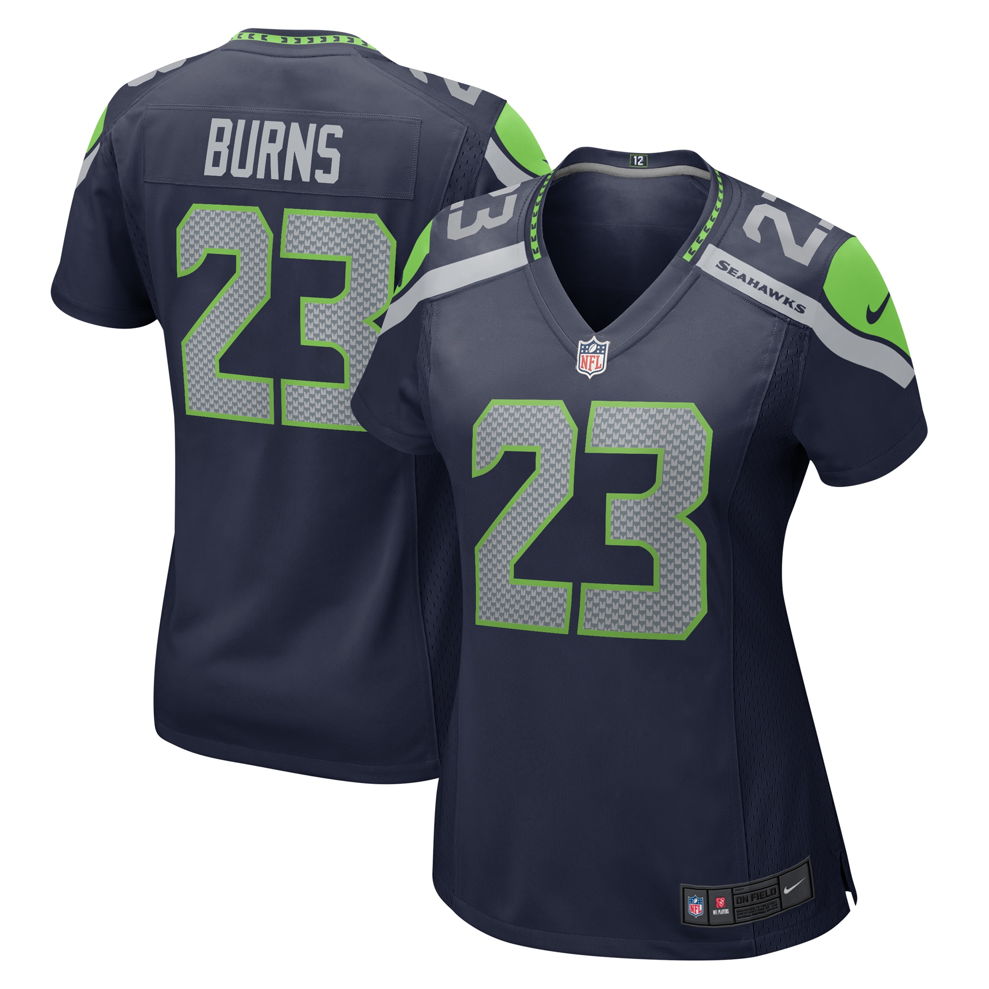 Artie Burns Seattle Seahawks Nike Women's  Game Jersey - College Navy