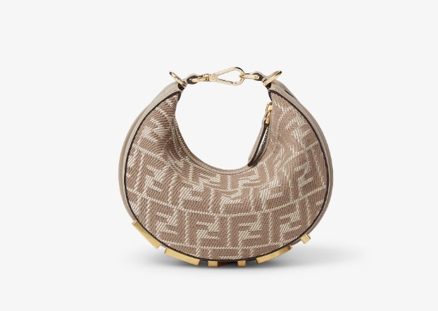 Fendigraphy Mini Dove grey denim-effect FF jacquard mini-bag