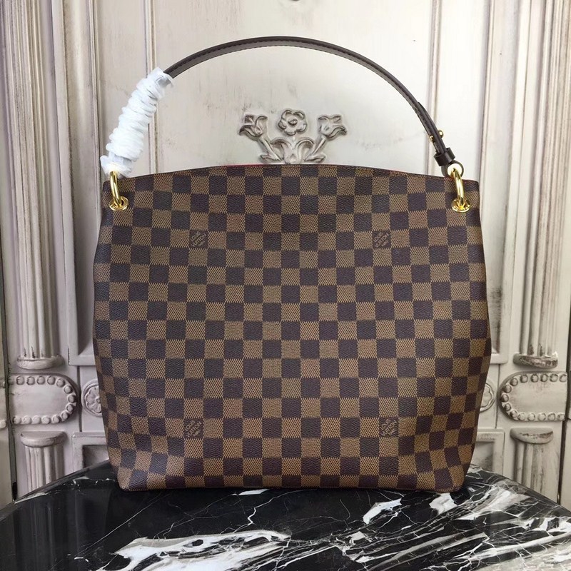 Louis Vuitton Graceful PM Damier Ebene Brown Red 35cm N44044
