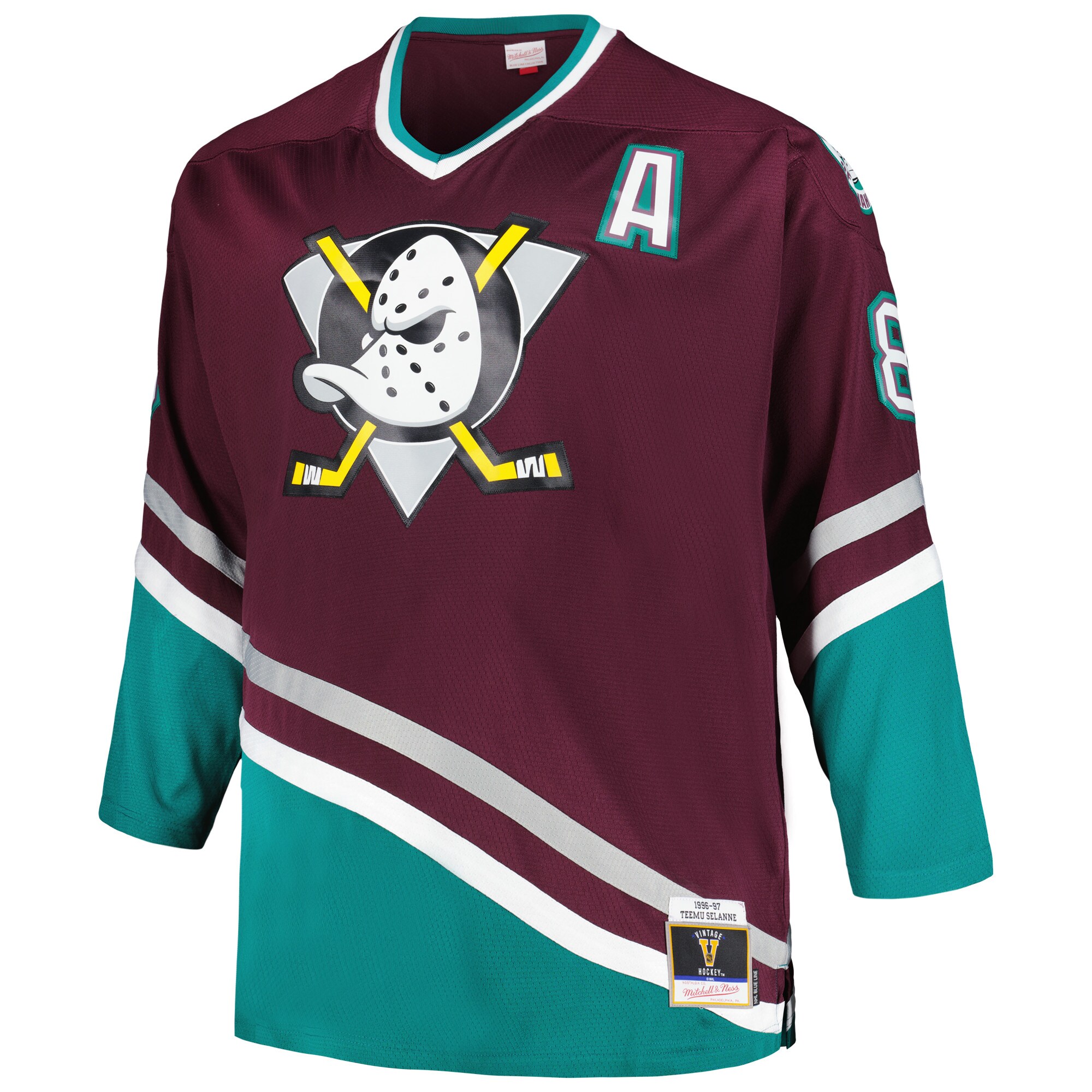 Teemu Selanne Anaheim Ducks Mitchell & Ness Big & Tall   Blue Line Player Jersey – Purple