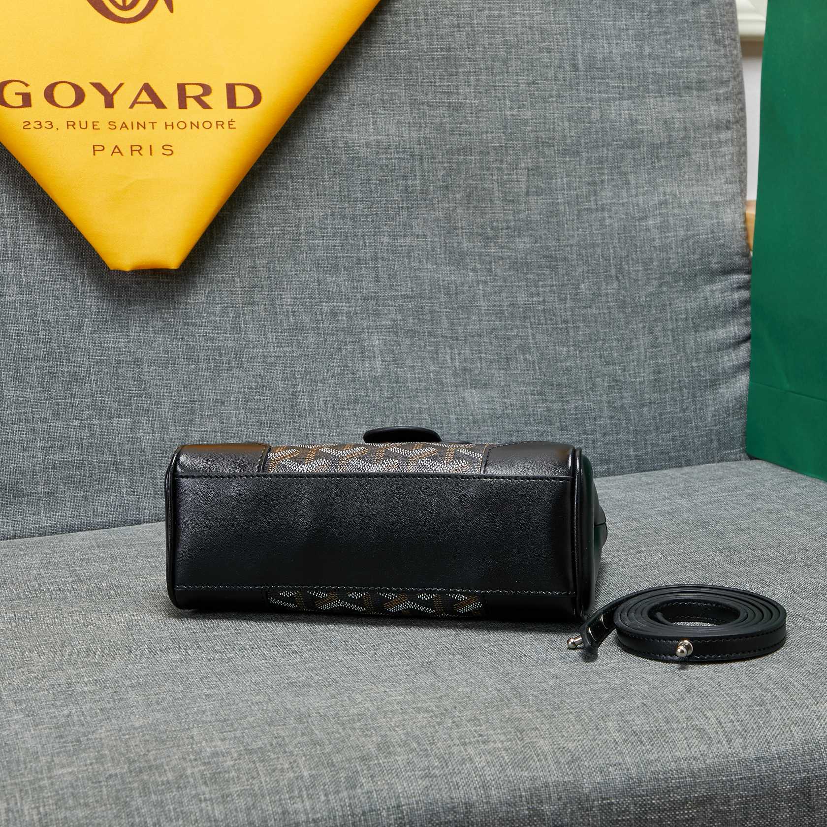 Goyard Saigon Souple Mini Bag Black Canvas 20cm