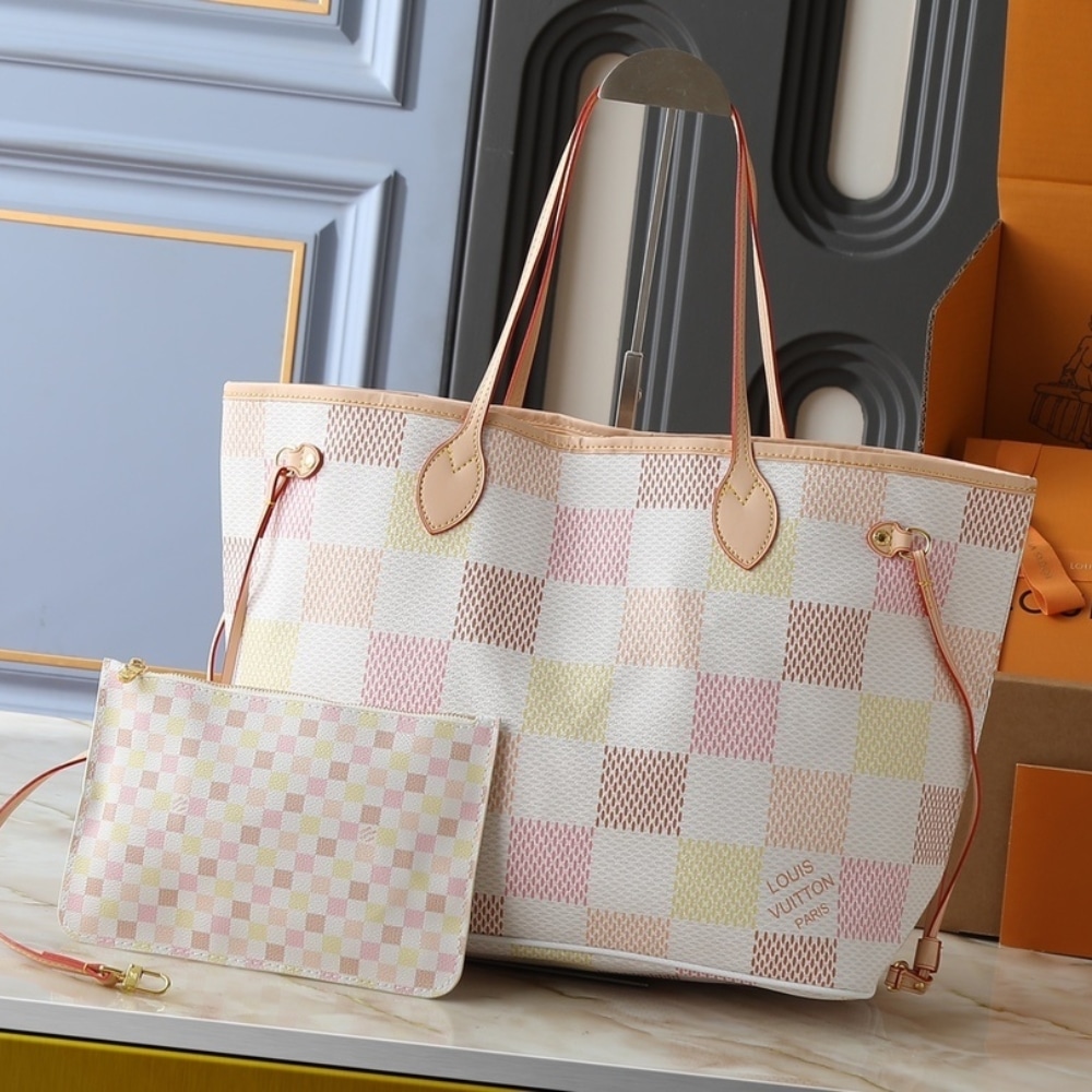 Louis Vuitton Neverfull MM Damier Canvas Peach 31Cm N40668