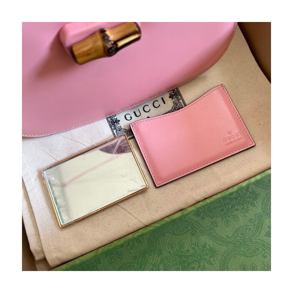 Gucci Small Top Handle Bag with Bamboo Pink