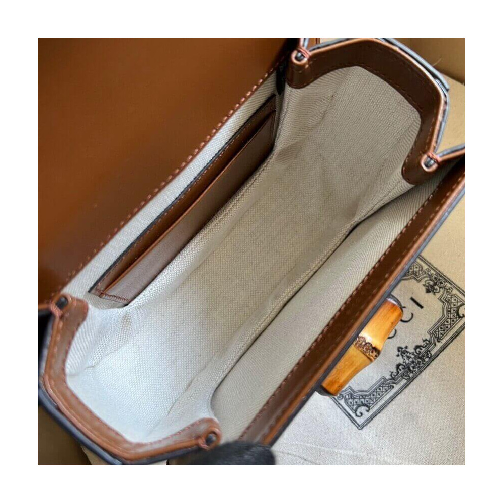 Gucci Mini Top Handle Bag with Bamboo Cuir
