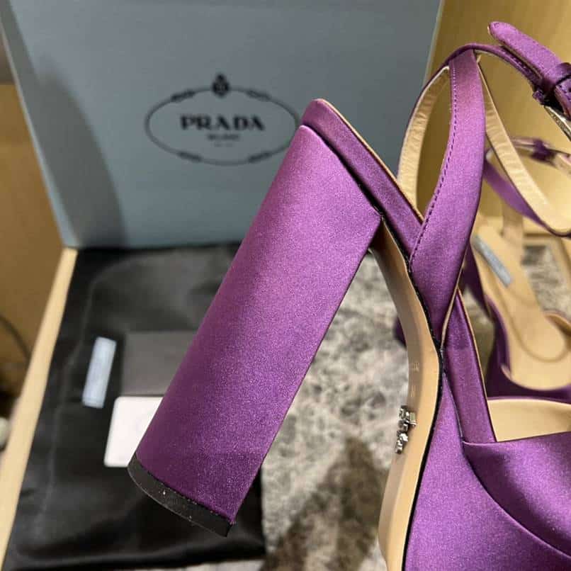 Prada High-Heeled Satin Sandals Violet 1Xp48B049F0030F135