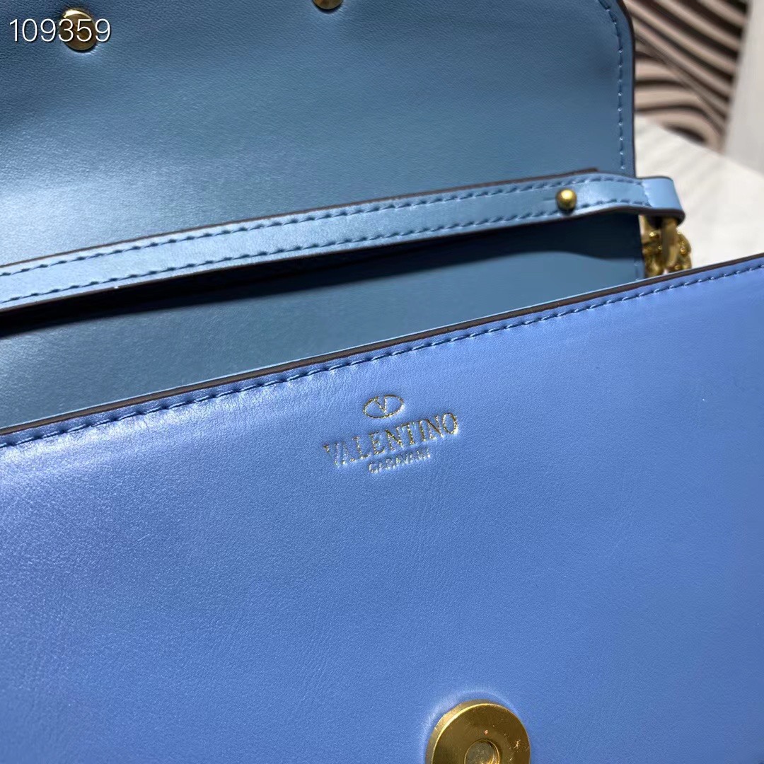 Valentino Locò Small Shoulder Bag In Calfskin Ultramarine Wb0K53Zxlq34