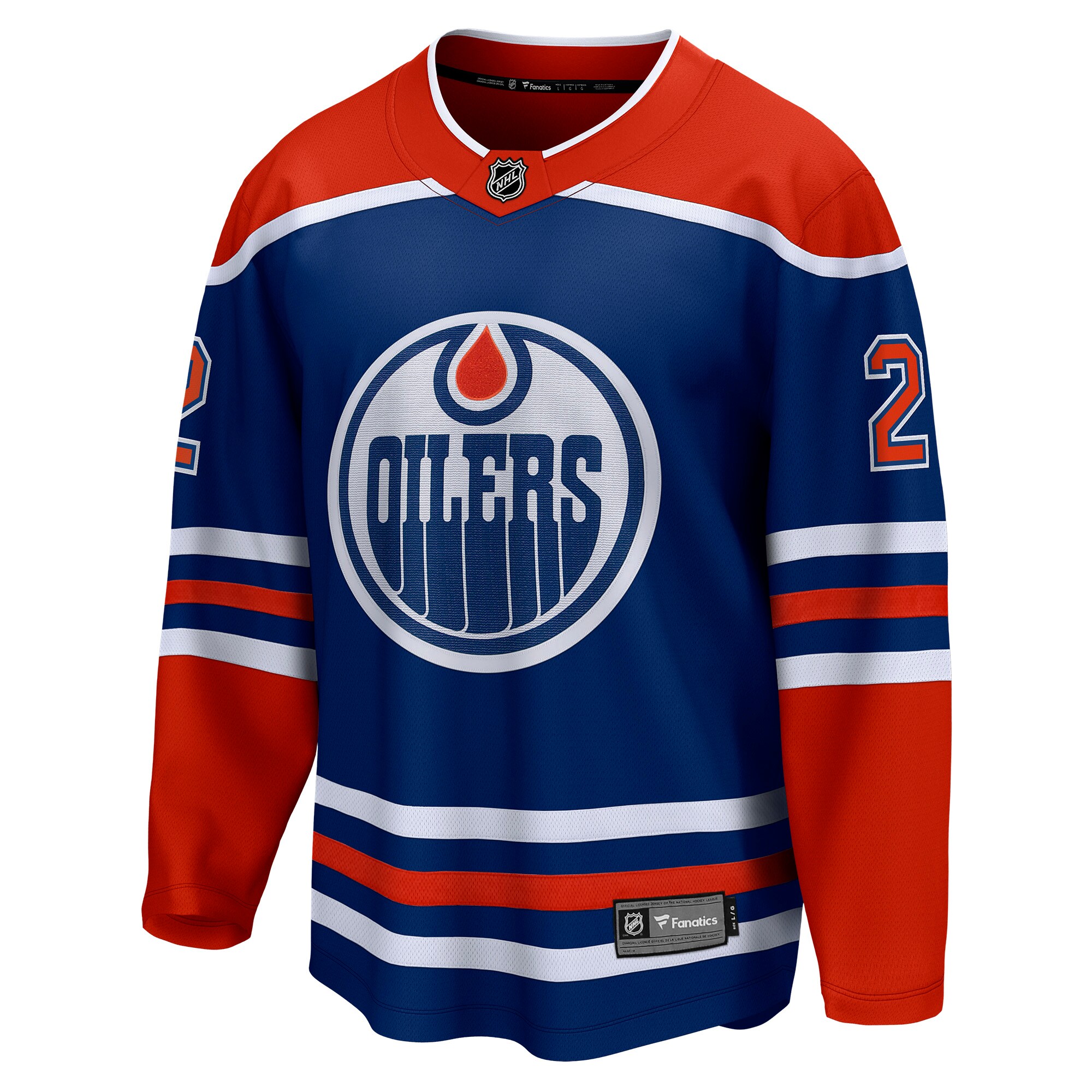 Evan Bouchard Edmonton Oilers Fanatics Home Breakaway Player Jersey – Royal