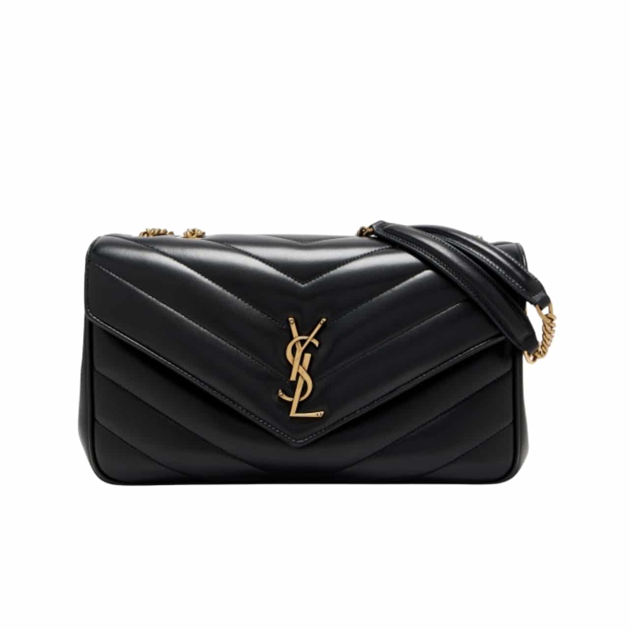 Saint Laurent Loulou Medium Chain Bag Black 29Cm