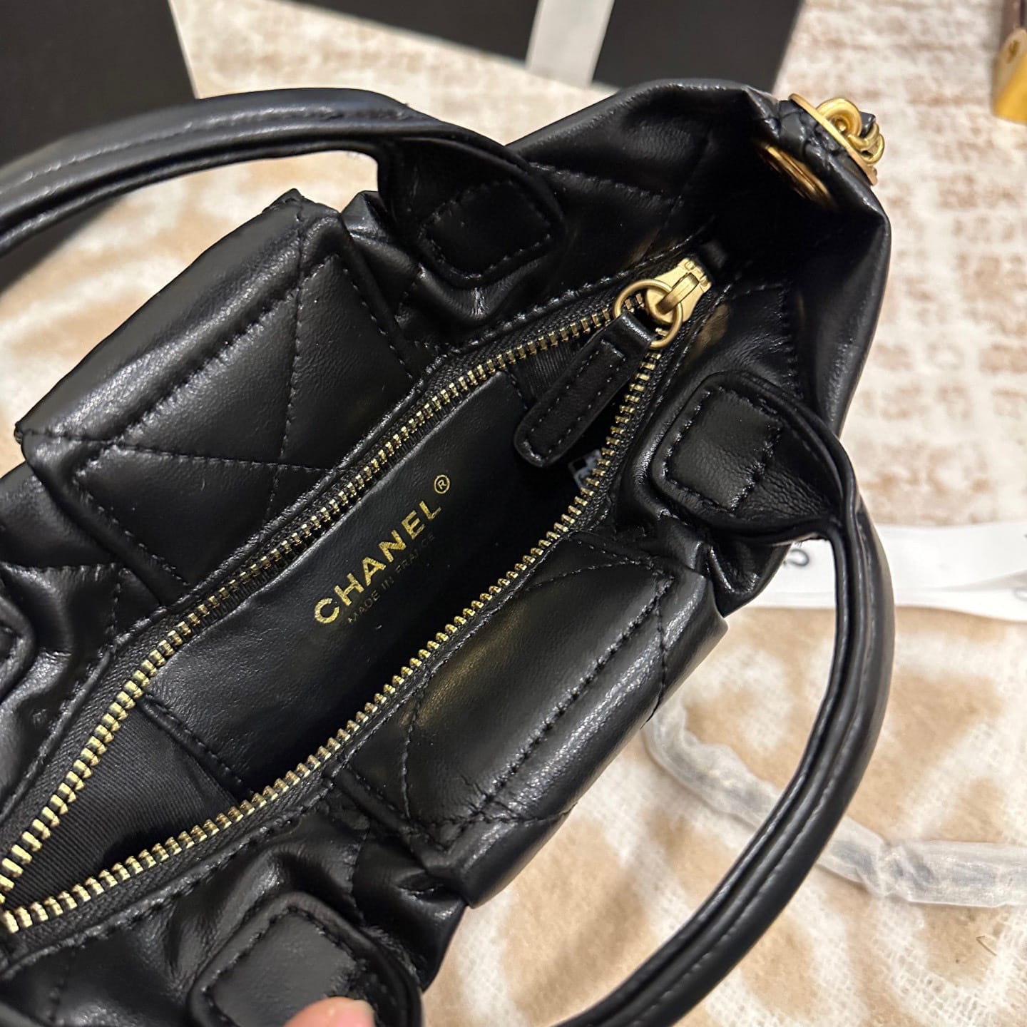 Chanel Mini Bow Bag Shiny And Gold Tone Metal Black 21Cm As5849 B22148 94305