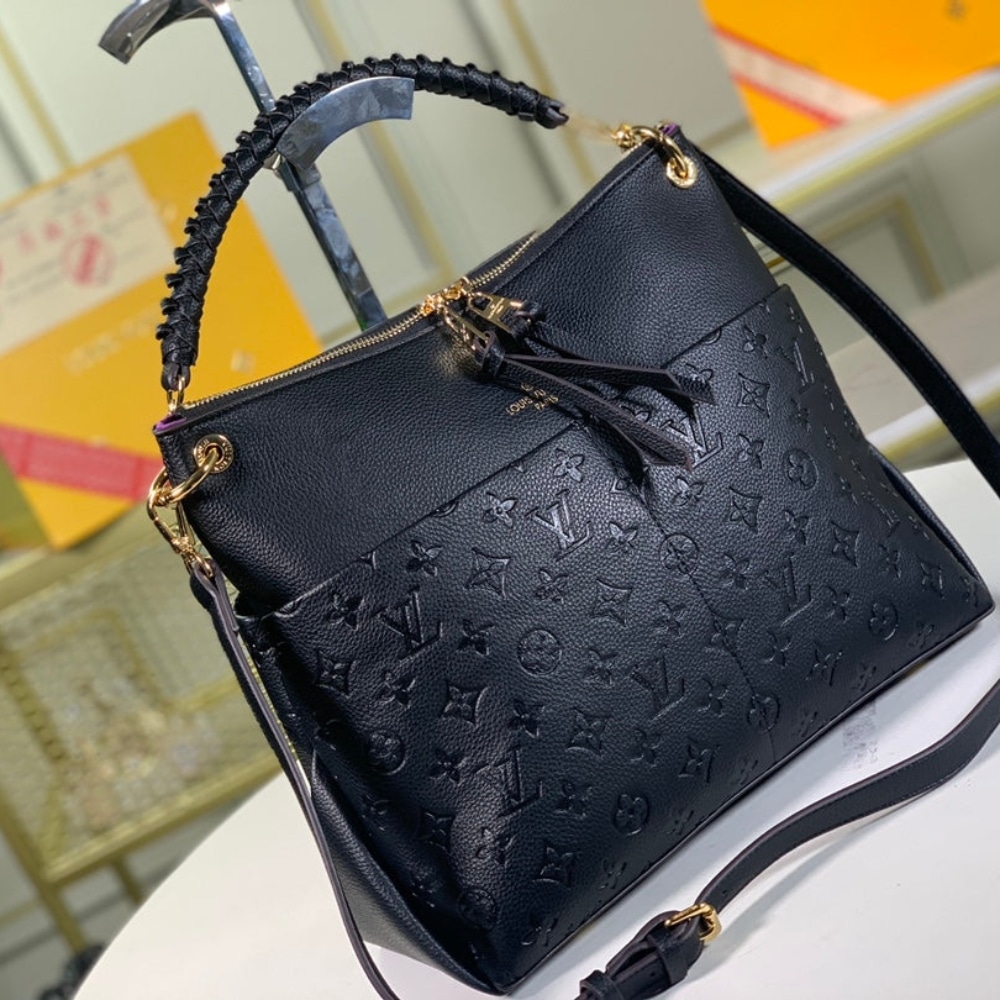 Louis Vuitton Maida Hobo Bag Monogram Empreinte Leather Black 32cm M45522