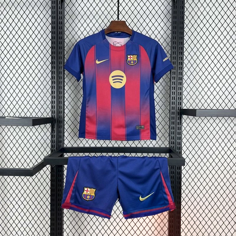 2025-26 Barcelona Home kids Football jersey