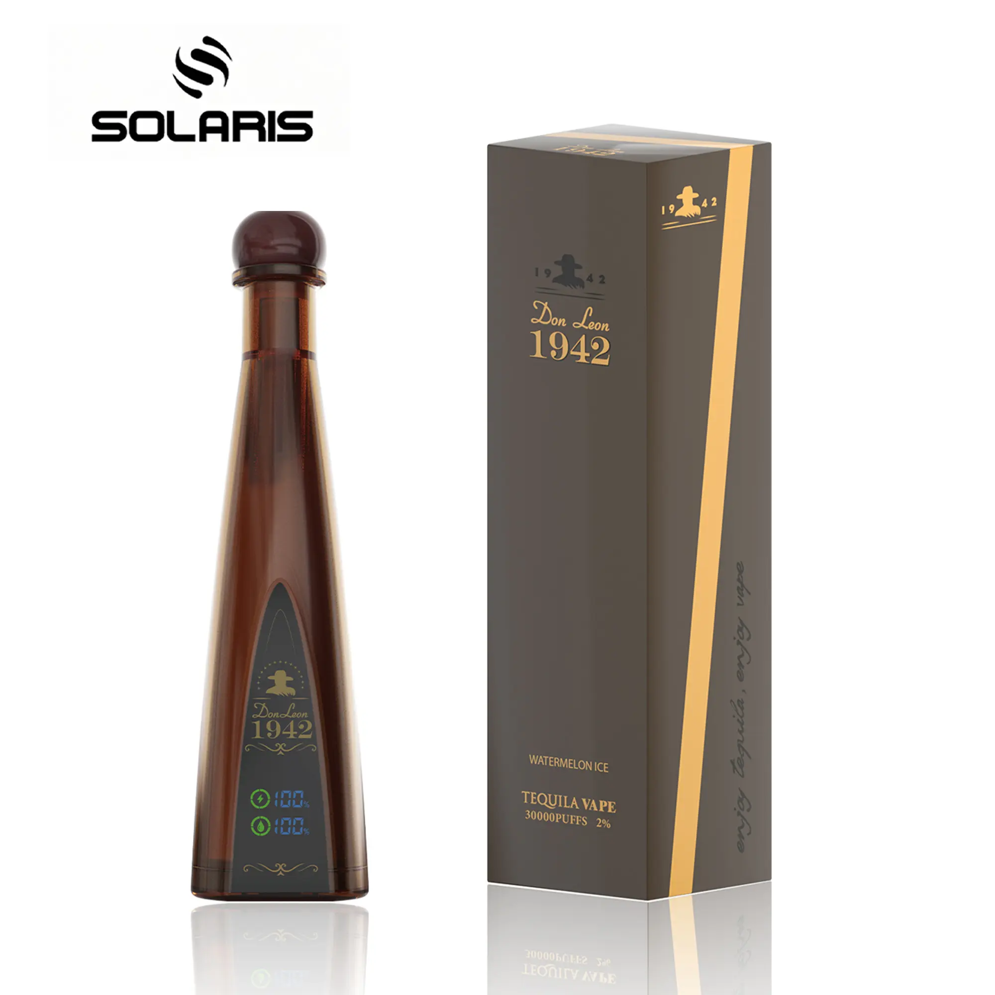 Solaris Tequila Don Leon 1942 30000 30K Puff Rechargeable Disposable Vape EU Warehouse