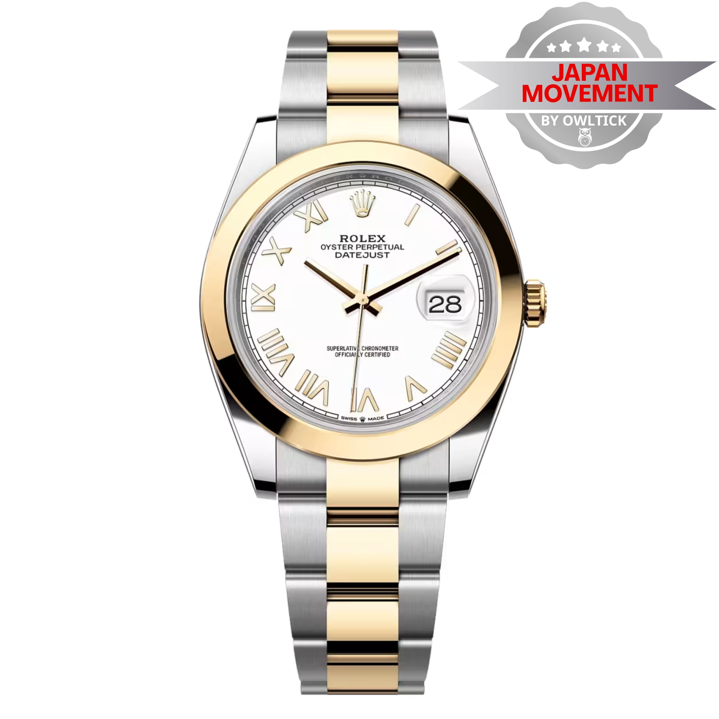 [Superclone] Rolex Datejust 41mm White Dial Yellow Oyster 126303