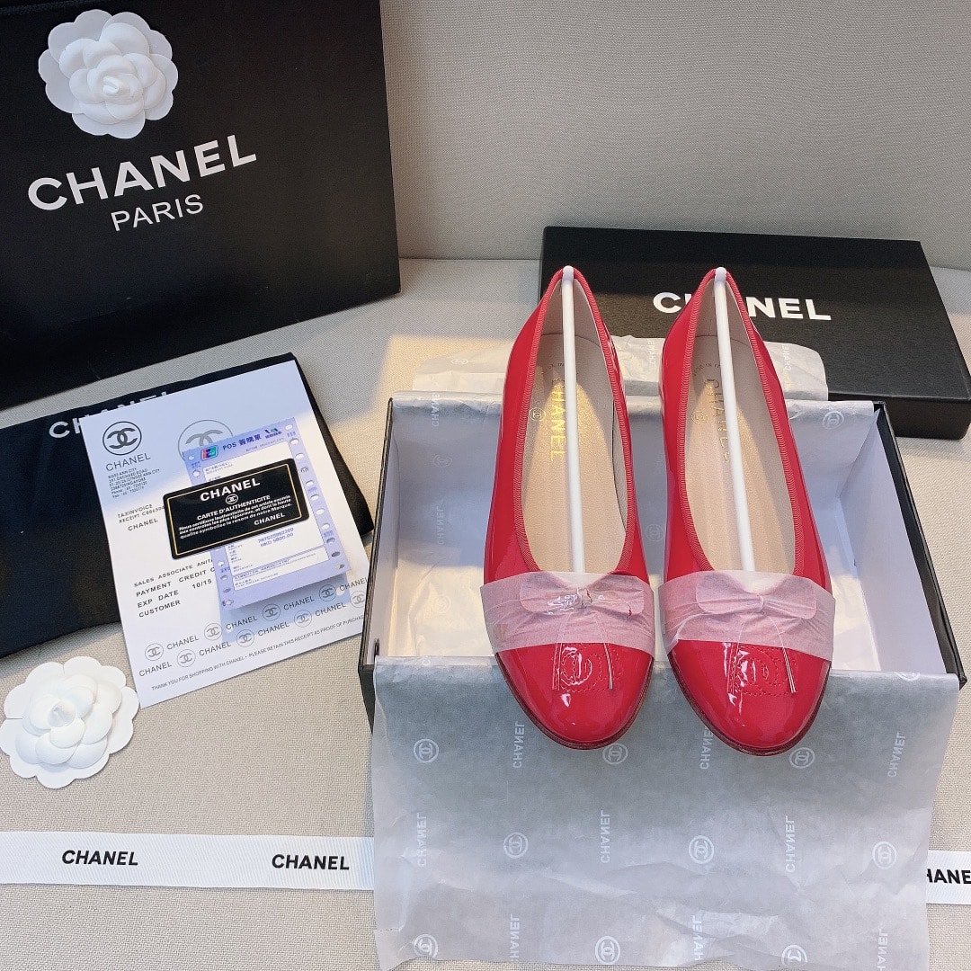 Chanel Red Women’S Ballerinas
