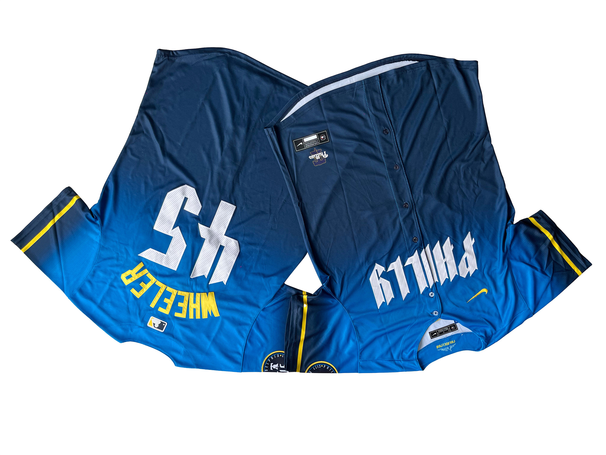 KID Youth Philadelphia Phillies Zack Wheeler #45 Blue 2024 City Connect Limited Player Jersey