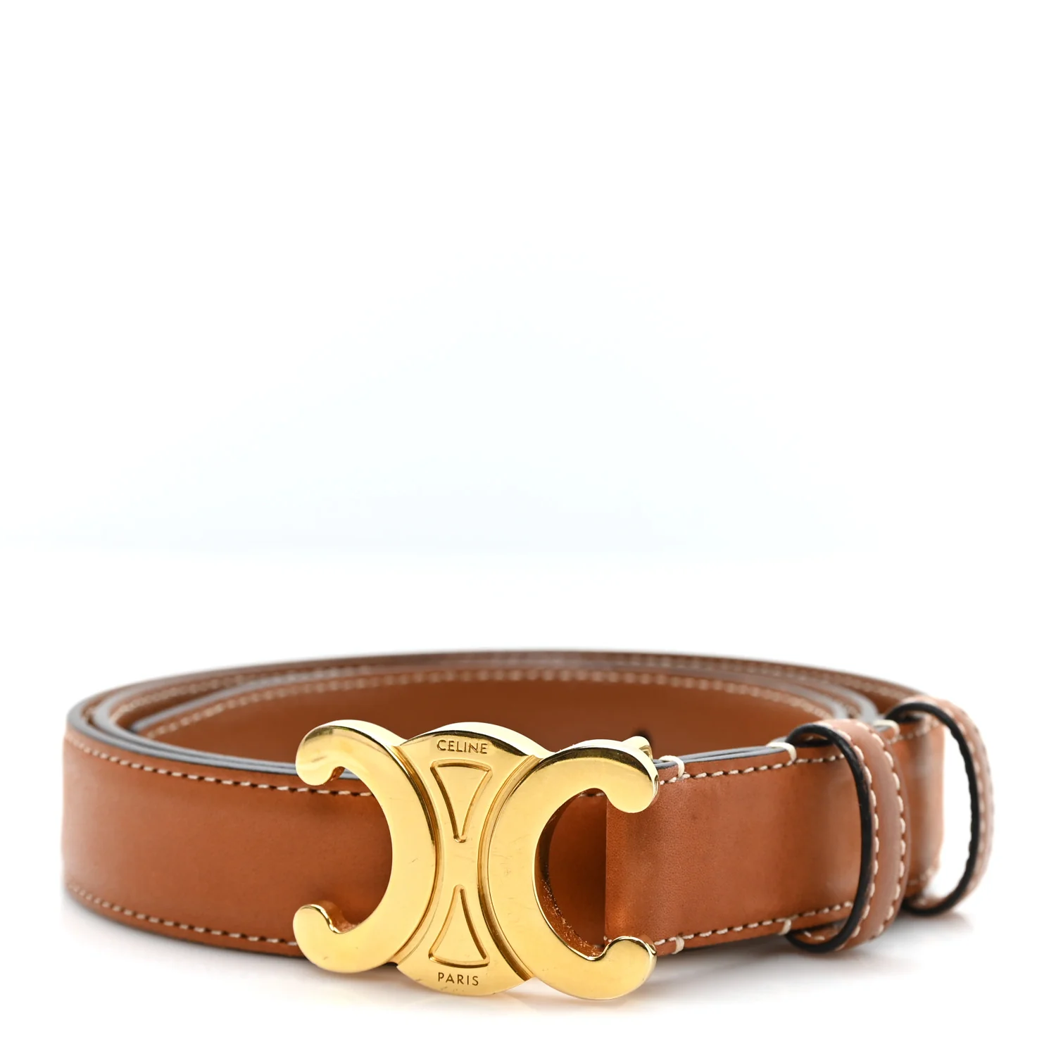Natural Calfskin Medium 25mm Triomphe Belt 85 34 Tan