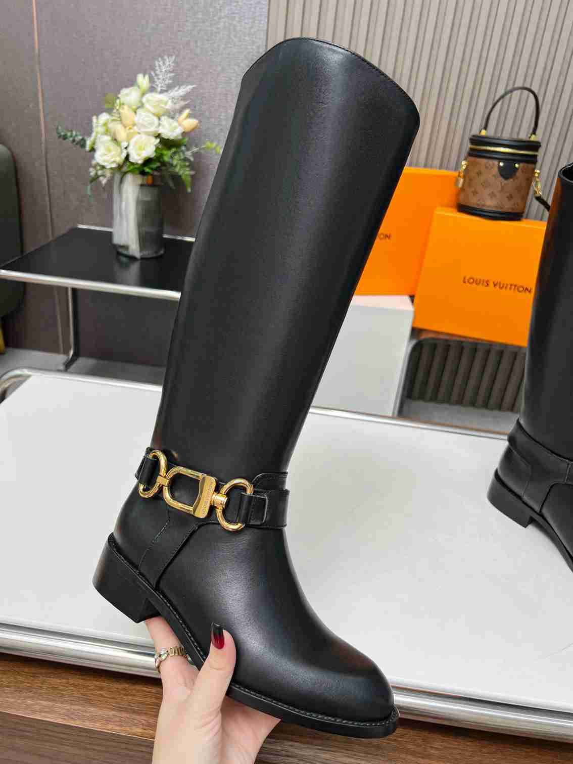 Louis Vuitton Westside Flat High Boot Black 1Ac6V8